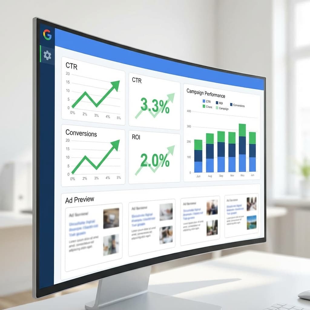 Dashboard de Google Ads mostrando métricas de performance
