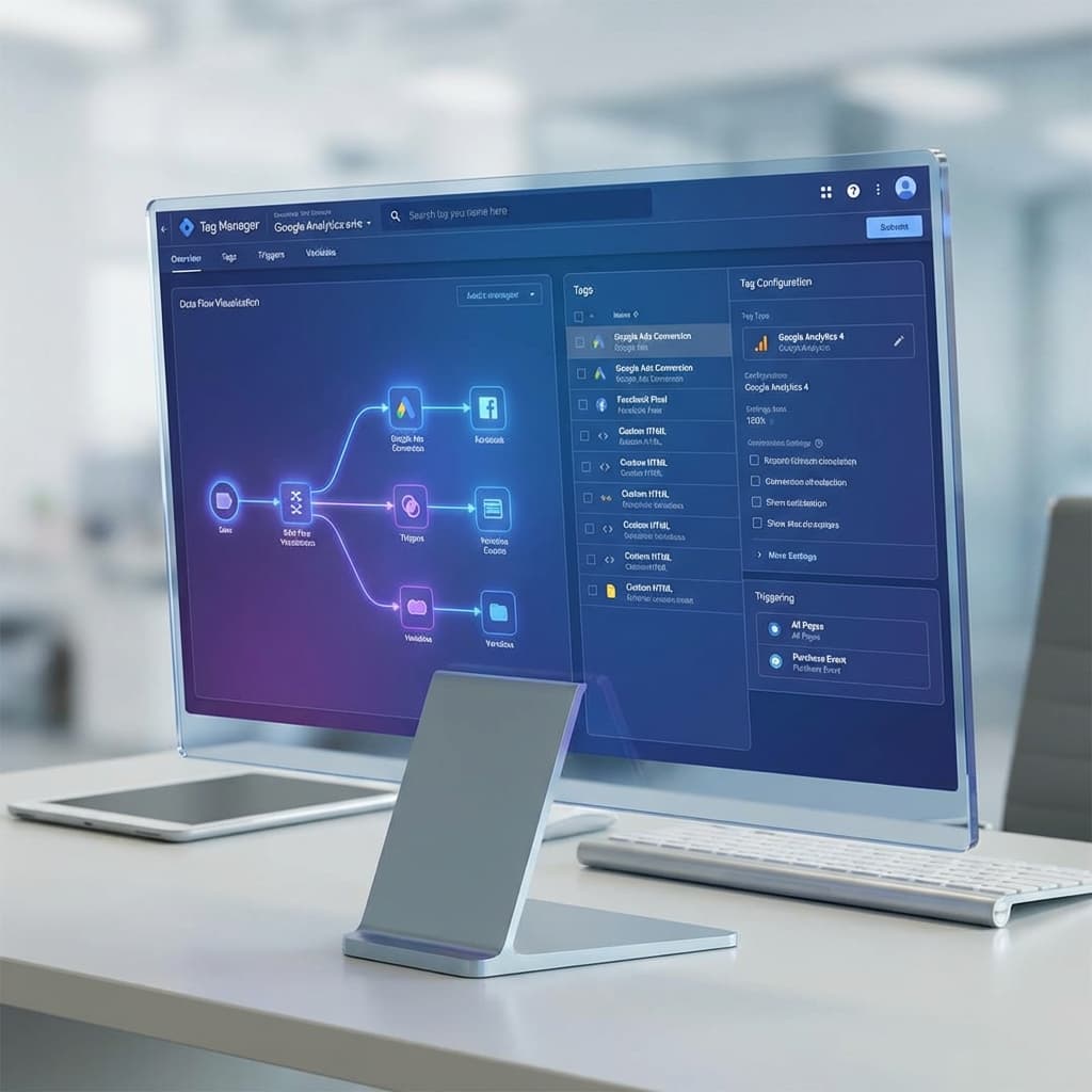 Interface do Google Tag Manager mostrando configuração de tags