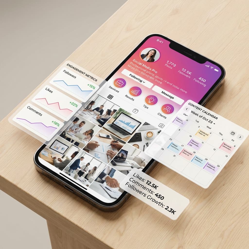 Perfil profissional de Instagram com conteúdo de qualidade